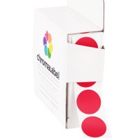 Chromalabel Stickers 1000 Red 34Inch Round Labels With Dispenser Box Permanent Adhesive Dot Stickers Ideal For Office Hom