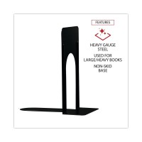 Universal Fbaunv54095 Economy Bookends Nonskid 5 78 X 8 14 X 9 Heavy Gauge Steel Black