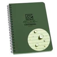 Rite In The Rain Weatherproof Side Spiral Notebook 4625 X 7 Green Cover Universal Pattern No 973 7 X 4875 X 0375