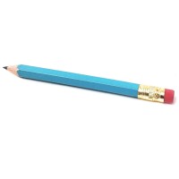 Half Pencils With Eraser Golf Classroom Pew Short Mini Hexagon Sharpened Non Toxic 2 Pencil Color Light Turquoise