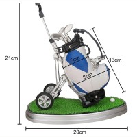 10L0L Golf Pen Holder With 3 Pieces Golf Club Pens Set Unique Golf Golf Desk Decor Gifts Souvenirs For Men Blue White