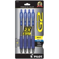 Pilot G2 Premium Gel Roller Pens Bold Point 1 Mm Pack Of 4 Blue