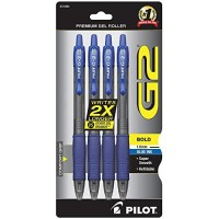 Pilot G2 Premium Gel Roller Pens Bold Point 1 Mm Pack Of 4 Blue