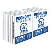 Samsill Economy 05 Inch 3 Ring Binder Made In The Usa Round Ring Binder Customizable Clear View Binder 12 Pack I08510