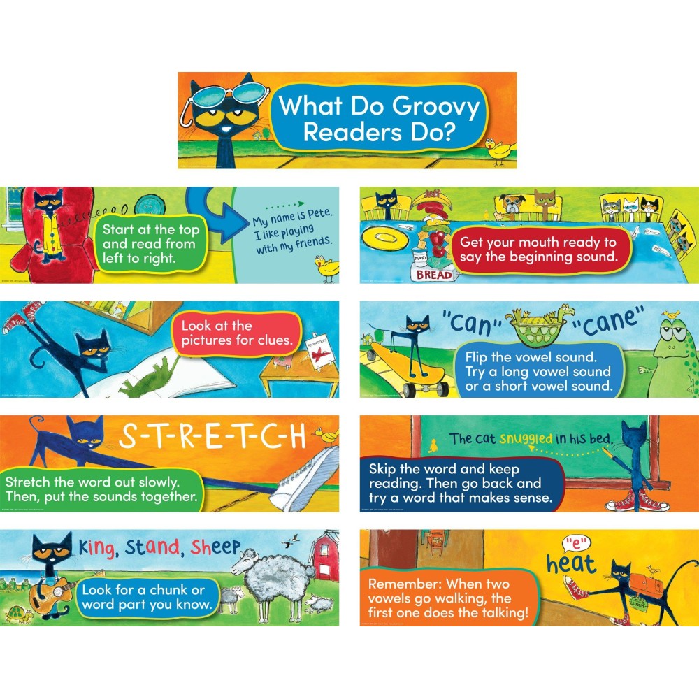 Pete The Cat Reading Strategies Mini Bulletin Board