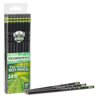 Ticonderoga Woodcased Pencils Unsharpened 2 Hb Soft Black 24 Count