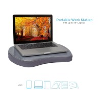 Sofia Sam Mini Lap Desk With Memory Foam Cushion Handle Fits Laptops Up To 15 Work From Home Silver Portable Trave