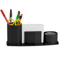 Acrimet Millennium Desktop Organizer Holder For Pen Pencil Clip Paper And Desk Accessories Plastic Paper Included Black