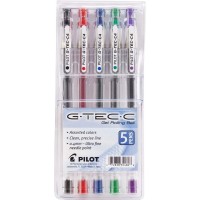 Pilot Gtecc4 Ultra Assorted Colors 04Mm Rollerball Pen 5 Per Pack