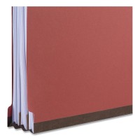 Universal Pressboard End Tab Classification Folders Letter Sixsection Red