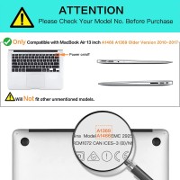 Mosiso Compatible With Macbook Air 13 Inch Case Models A1466 A1369 Older Version 20102017 Release Protective Plastic Har