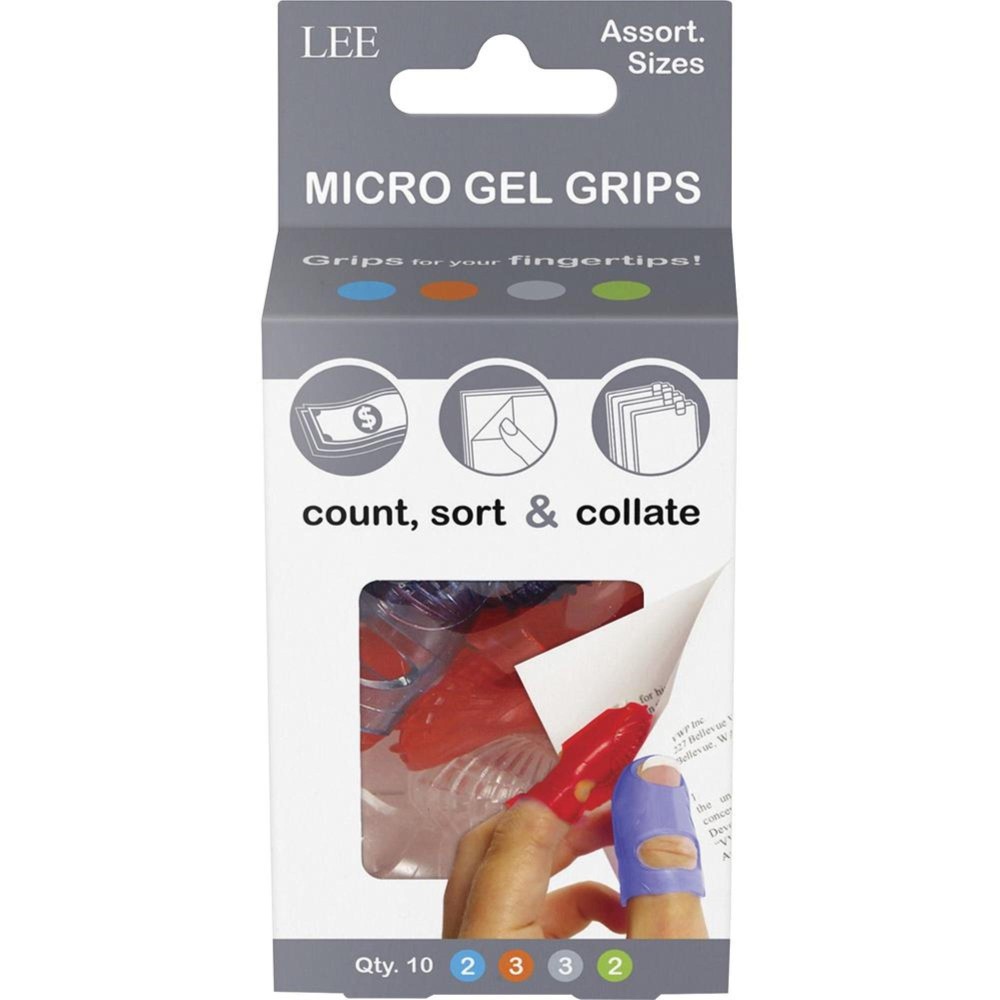 Lee Tippi Micro Gel Grips 3 With 063 Diameter Assorted Green Clear Red 10 Pack