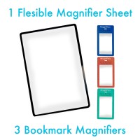 Magnipros Premium 3X 300 Page Magnifying Lens With 3 Bonus Bookmark Magnifiers For Reading Small Prints Low Vision Aids So