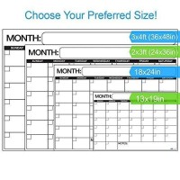 Best Jumbo Laminated Dry Or Wet Erase Wall Calendar 3 X 4 Feet Large Daily Squares To Plan Your Whole Day Perfect For Office