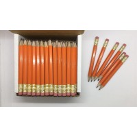 Half Pencils With Eraser - Golf  Classroom  Events  School  Pew  Short  Mini  Small  Non Toxic - Hexagon  Sharpened  2 Pencil  Color - (Orange Box Of 144)  (1 Gross) Golf Pocket Pencils 