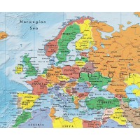 Swiftmaps World Premier Wall Map Poster Mural 24H X 36W