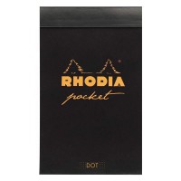 Rhodia 8550C Pocket Stapled Notepad Black Or Orange 75 X 12 Cm Dotted Dot 40 Detachable Sheets 80G Clairefontaine Pap