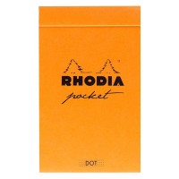 Rhodia 8550C Pocket Stapled Notepad Black Or Orange 75 X 12 Cm Dotted Dot 40 Detachable Sheets 80G Clairefontaine Pap