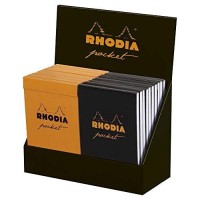 Rhodia 8550C Pocket Stapled Notepad Black Or Orange 75 X 12 Cm Dotted Dot 40 Detachable Sheets 80G Clairefontaine Pap