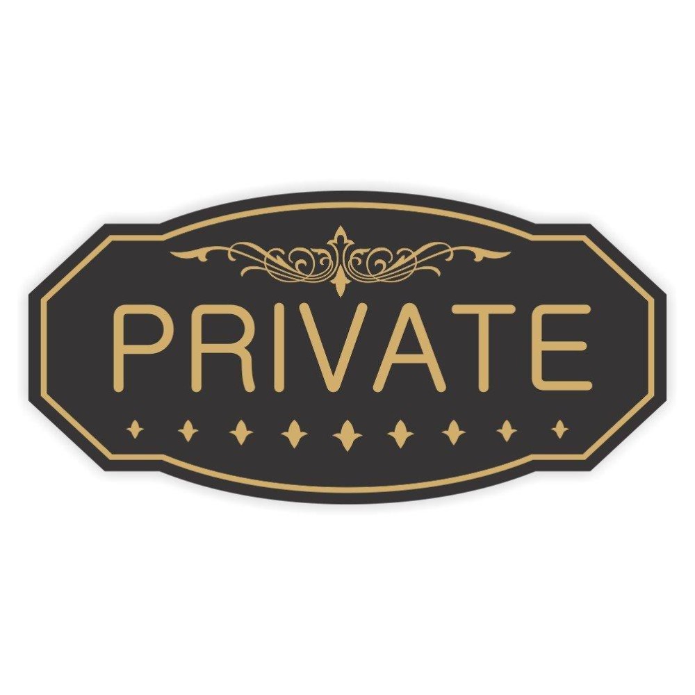 All Quality Victorian Private Wall Or Door Sign Durable Material Elegant Victorian Design Blackgold Small 3 X 6 1