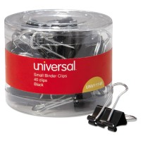 Universal 11140 Small Binder Clips 38Inch Capacity 34Inch Wide Black 40Pack