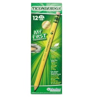 Ticonderoga 33312 My First Ticonderoga Woodcase Pencil Hb 2 Yellow 1 Dozen