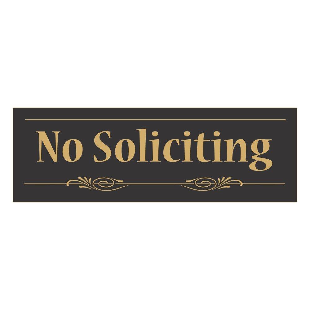 Decorative No Soliciting Sign Blackgold Small