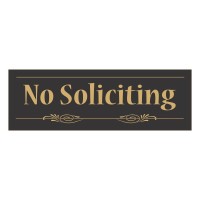 Decorative No Soliciting Sign Blackgold Small