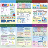 Newpath Learning Geometry Bulletin Board Charts Set6 Laminated Doublesided Fullcolor 12 X 18 936501