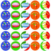 Italian Language Assorted Reward Stickers Merit Labels For Teachers Pack Of 100