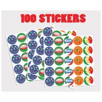 Italian Language Assorted Reward Stickers Merit Labels For Teachers Pack Of 100