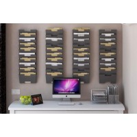 Gray Wall Mount Steel Vertical File Organizer Holder Rack 10 Sectional Modular Design Wider Than Letter Size 13 Inch Multipurpo