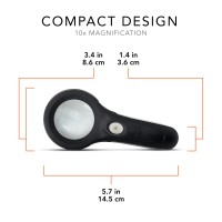 Magnifying Glass Light 10 X Magnifier Glasses 8 Led Lighted Handheld Lens For Kids And Seniors Reading Books Coins Maps Cur