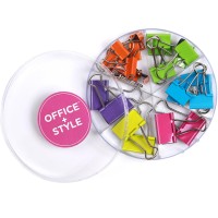 Office Style Colored Binder Clips Assorted Size 26 Pieces Small