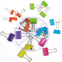 Office Style Colored Binder Clips Assorted Size 26 Pieces Small