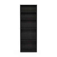 Furinno Jaya Simply Home 5-Shelf Bookcase, 5-Tier, Espresso