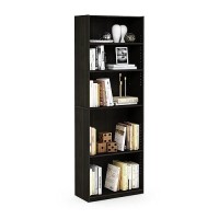 Furinno Jaya Simply Home 5-Shelf Bookcase, 5-Tier, Espresso