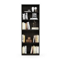 Furinno Jaya Simply Home 5-Shelf Bookcase, 5-Tier, Espresso