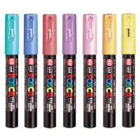 Uni Posca Paint Marker Pen Extra Fine Point Set Of 7 Natural Color Pc1M 7C