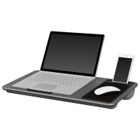 Lapgear Home Office Lap Desk With Mouse Pad And Phone Holder Silver Carbon Fits Up To 156 Inch Laptops Style No 91485 W