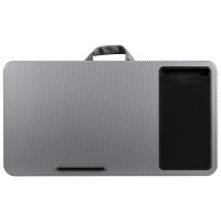 Lapgear Home Office Lap Desk With Mouse Pad And Phone Holder Silver Carbon Fits Up To 156 Inch Laptops Style No 91485 W