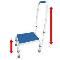 Adjustasteptm Deluxe Step Stoolfootstool With Handlehandrail Height Adjustable 2 Products In 1 Modern Whiteblue Design