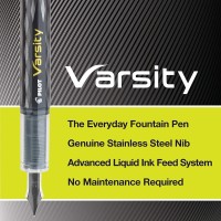 Pilot Varsity Disposable Fountain 6 Pack Combo 3 Black And 3 Blue Pens