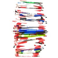 Wholesale Lot Of 100 Misprint Ink Pens Ball Point Plastic Retractable Pens Mixed