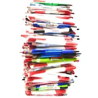 Wholesale Lot Of 100 Misprint Ink Pens Ball Point Plastic Retractable Pens Mixed