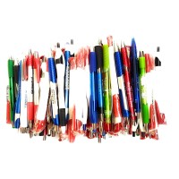 Wholesale Lot Of 100 Misprint Ink Pens Ball Point Plastic Retractable Pens Mixed