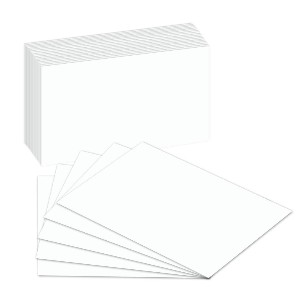 Blank Index Flash Note Cards 80Lb Heavyweight Thick White Cover Stock 100 Cards Per Pack 5 X 8