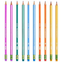 Ticonderoga X13910 Striped Woodcased Pencils 2 Hb Soft Presharpened 10 Count Assorted Colors