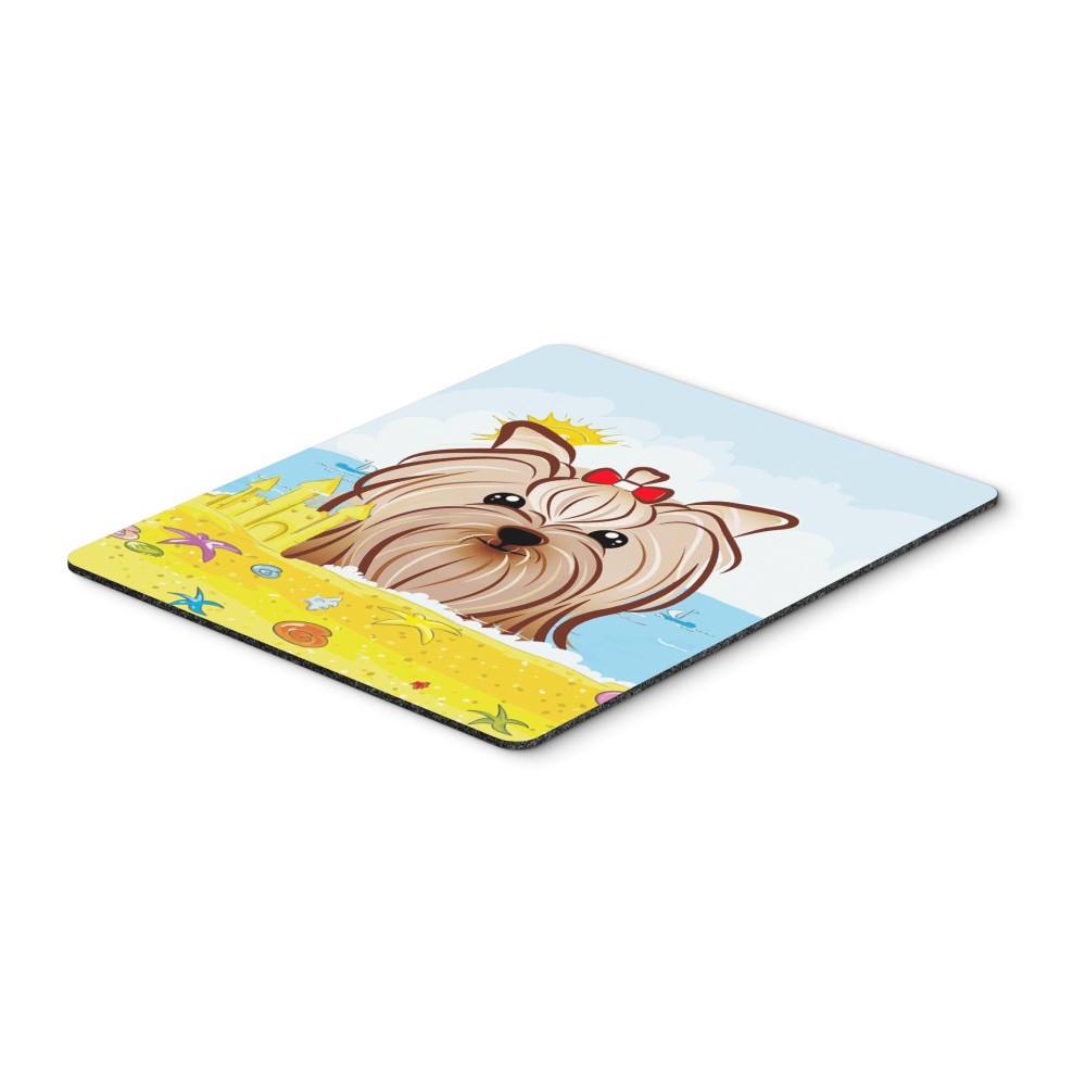 Carolines Treasures Bb2072Mp Yorkie Yorkishire Terrier Summer Beach Mouse Pad Hot Pad Or Trivet For Home Office Gaming Working