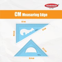 Pack Of 2 Large Transparent Metric Triangle Ruler Set Square 30 Cm 12 Inch 3060 Degree 22 Cm 9 Inch 4590 Degree Ess